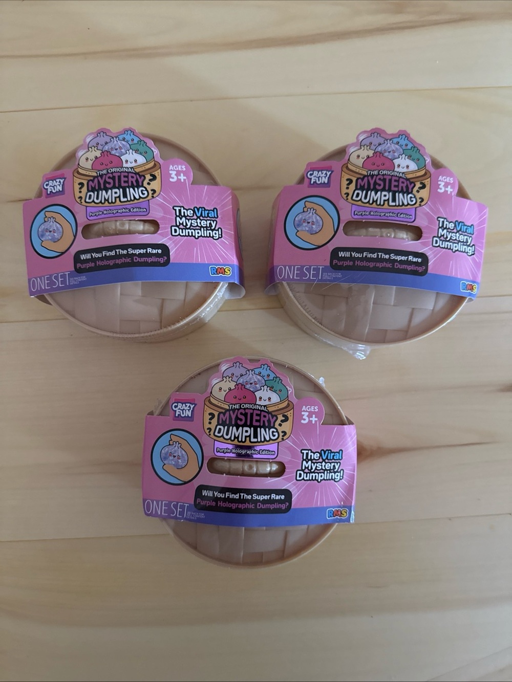 3x Crazy Fun Mystery Purple Holographic Sensory Toy Dumplings - FAST SHIPPING!